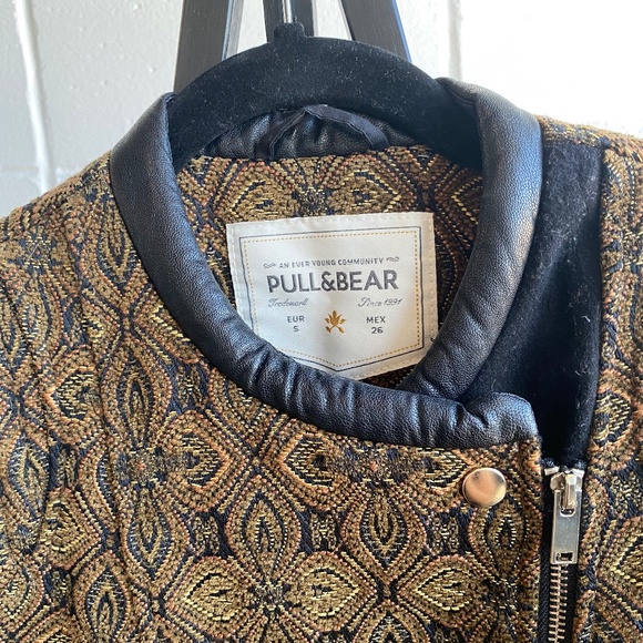 Pull & Bear Cloth Bomber Jacket Size Small - Picture 3 of 4